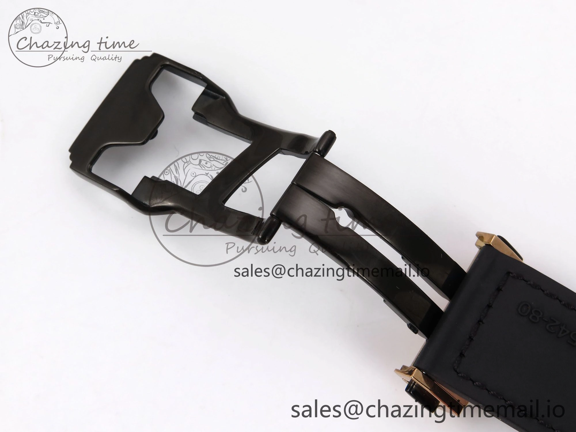 Bright Fusion 42mm RG JJF 1:1 Best Edition Gray Dial on Black Gummy Leather Strap 6699