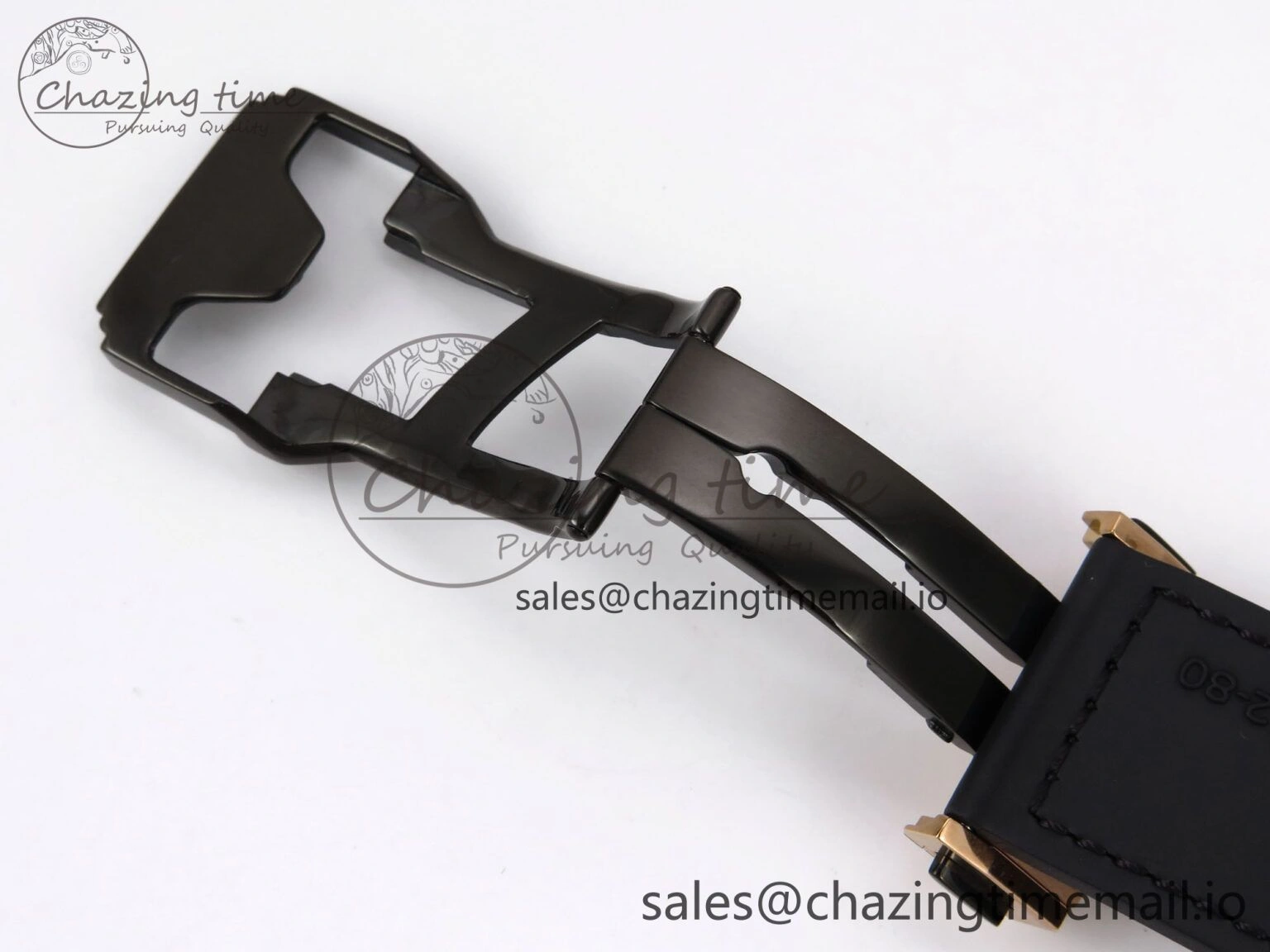 SmartChoice Fusion 42mm RG JJF 1:1 Best Edition White Dial on Black Gummy Leather Strap 6701