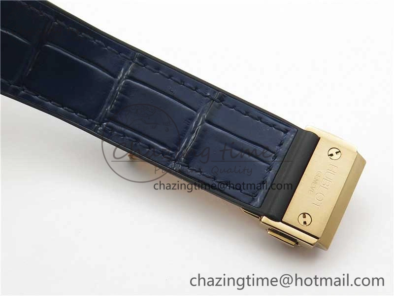 Fusion 42mm RG Paved Diamonds Bezel B50F Blue Dial On Gummy Strap A BestValue 6781