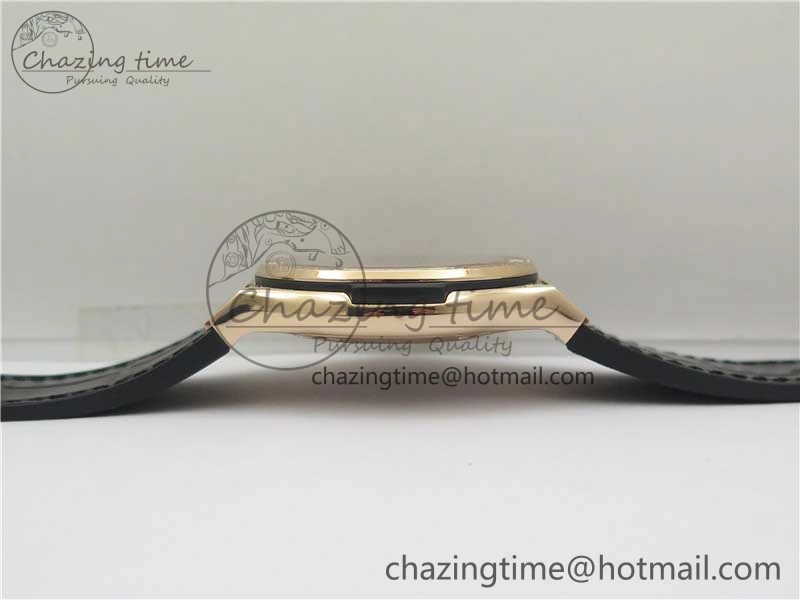 Fusion 42mm RG Paved Diamonds Case Bezel B50F Black Dial On Gummy Strap A Chic 6783