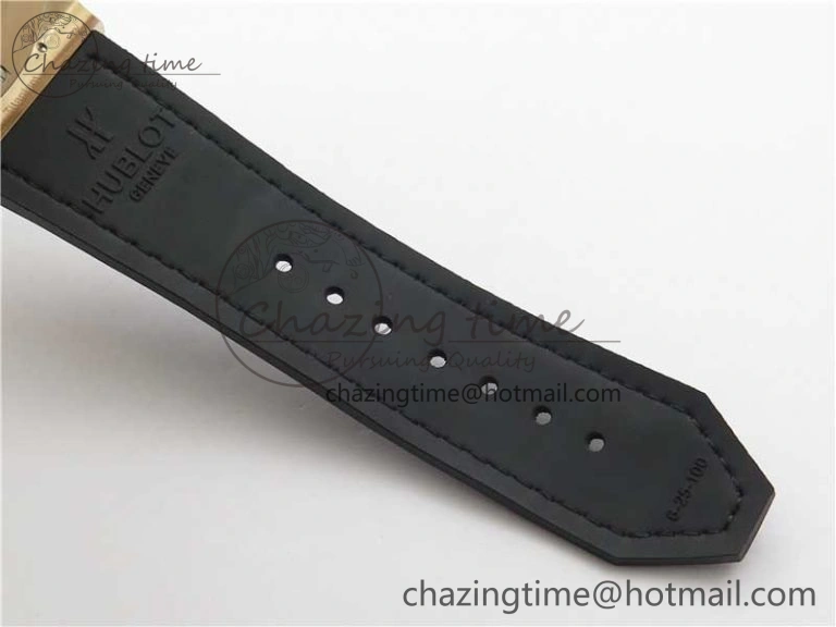 Fusion 42mm RG Paved Diamonds Case Bezel B50F Black Dial On Gummy Strap A Chic 6783