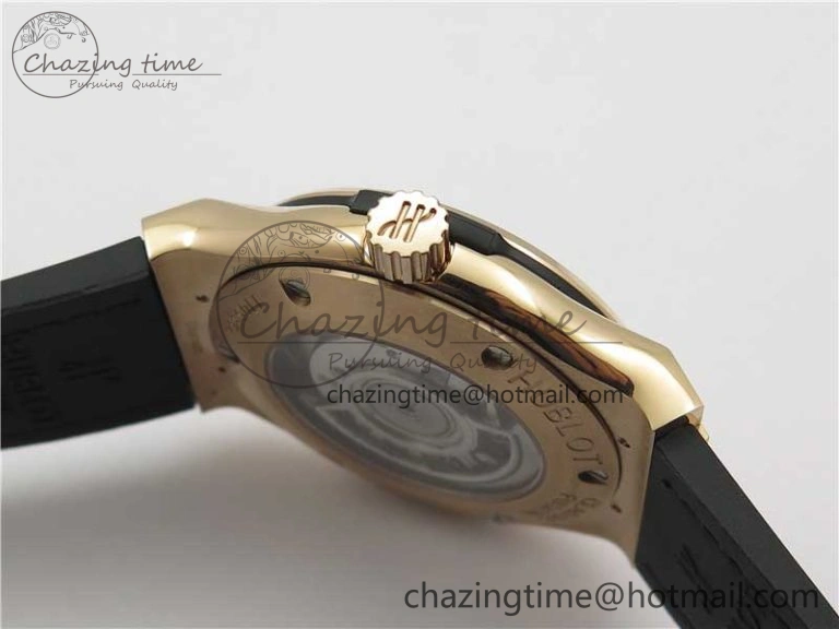 Practical Fusion 42mm RG Paved Diamonds Case Bezel B50F Gray Dial On Gummy Strap A 6777