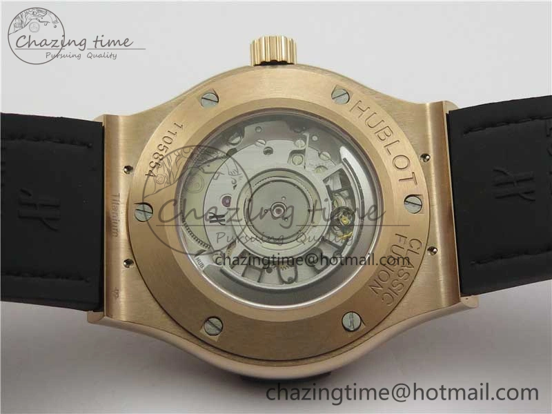 Practical Fusion 42mm RG Paved Diamonds Case Bezel B50F Gray Dial On Gummy Strap A 6777