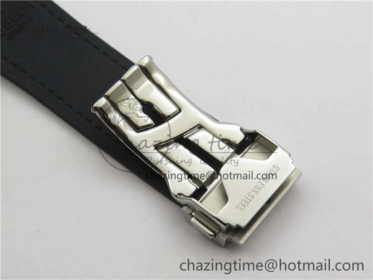 Fusion 42mm SS B50 Black Dial On Black Gummy Strap A FlexibleFit 6816
