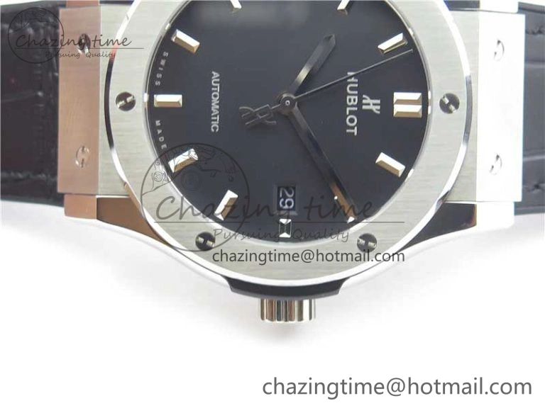 Fusion 42mm SS B50 Black Dial On Black Gummy Strap A FlexibleFit 6816