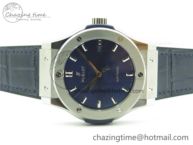 Attractive Fusion 42mm SS B50 Blue Dial On Blue Gummy Strap A 6814