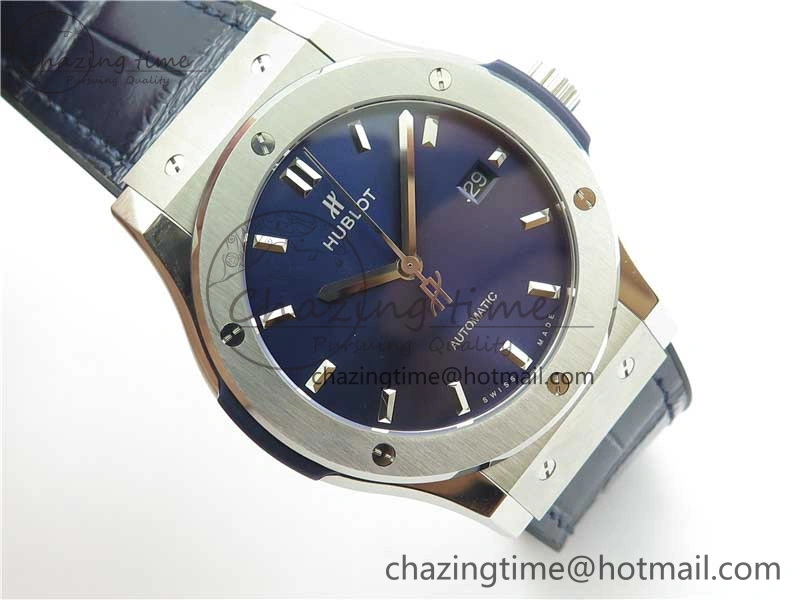 Attractive Fusion 42mm SS B50 Blue Dial On Blue Gummy Strap A 6814