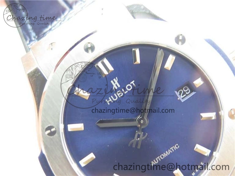 Attractive Fusion 42mm SS B50 Blue Dial On Blue Gummy Strap A 6814