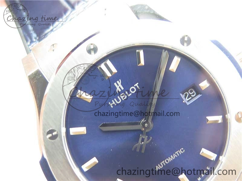 Attractive Fusion 42mm SS B50 Blue Dial On Blue Gummy Strap A 6814