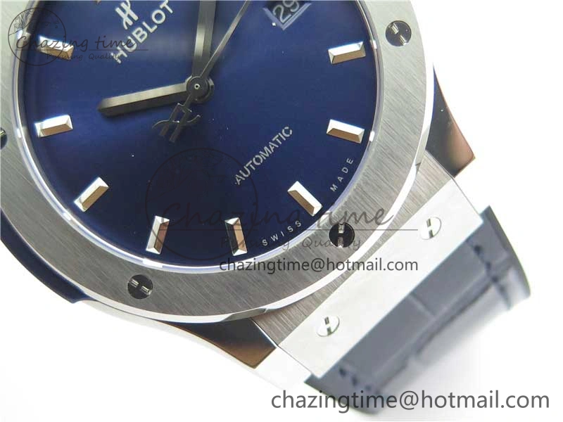 Attractive Fusion 42mm SS B50 Blue Dial On Blue Gummy Strap A 6814