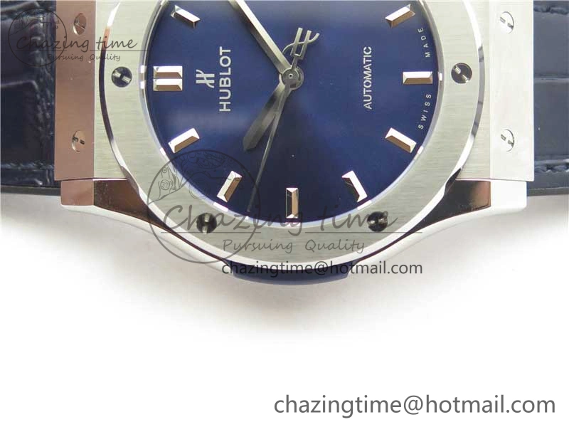 Attractive Fusion 42mm SS B50 Blue Dial On Blue Gummy Strap A 6814