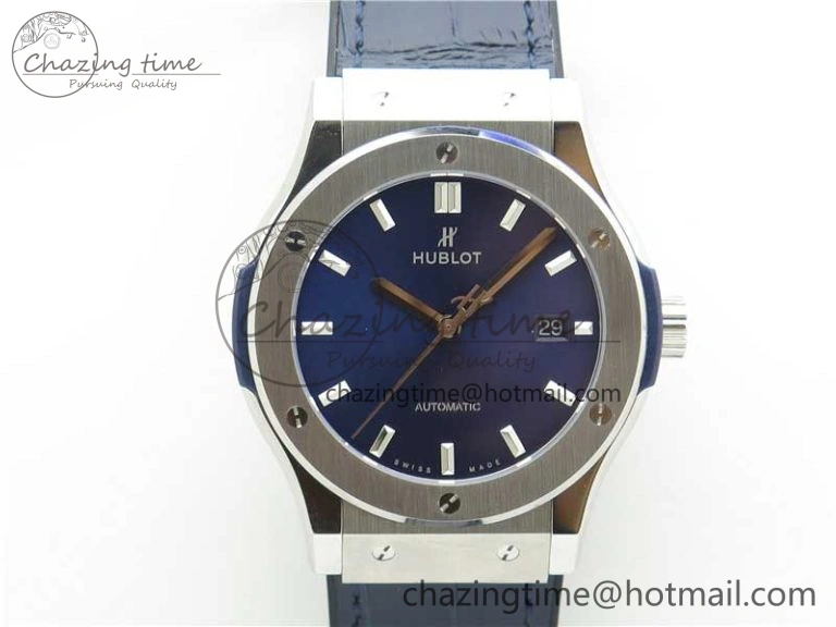 Attractive Fusion 42mm SS B50 Blue Dial On Blue Gummy Strap A 6814
