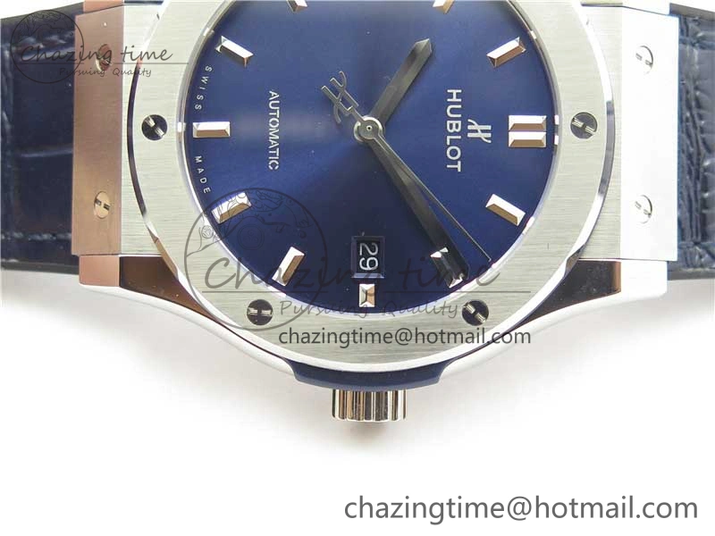 Attractive Fusion 42mm SS B50 Blue Dial On Blue Gummy Strap A 6814