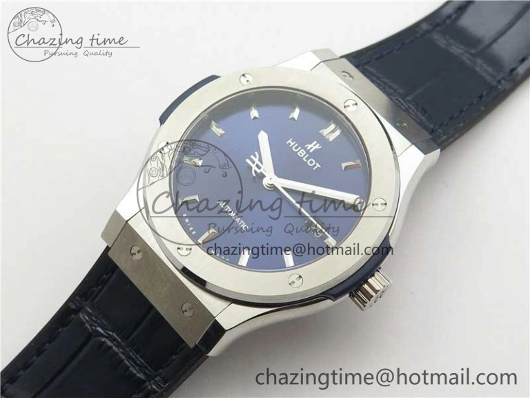 Attractive Fusion 42mm SS B50 Blue Dial On Blue Gummy Strap A 6814