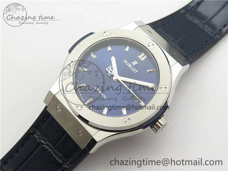 Attractive Fusion 42mm SS B50 Blue Dial On Blue Gummy Strap A 6814