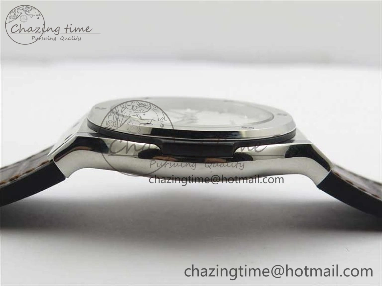 Fusion 42mm SS B50 White Dial On Brown Gummy Strap A Timeless 6809