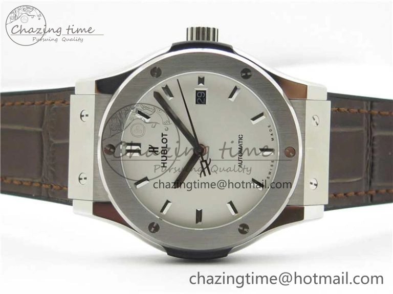 Fusion 42mm SS B50 White Dial On Brown Gummy Strap A Timeless 6809
