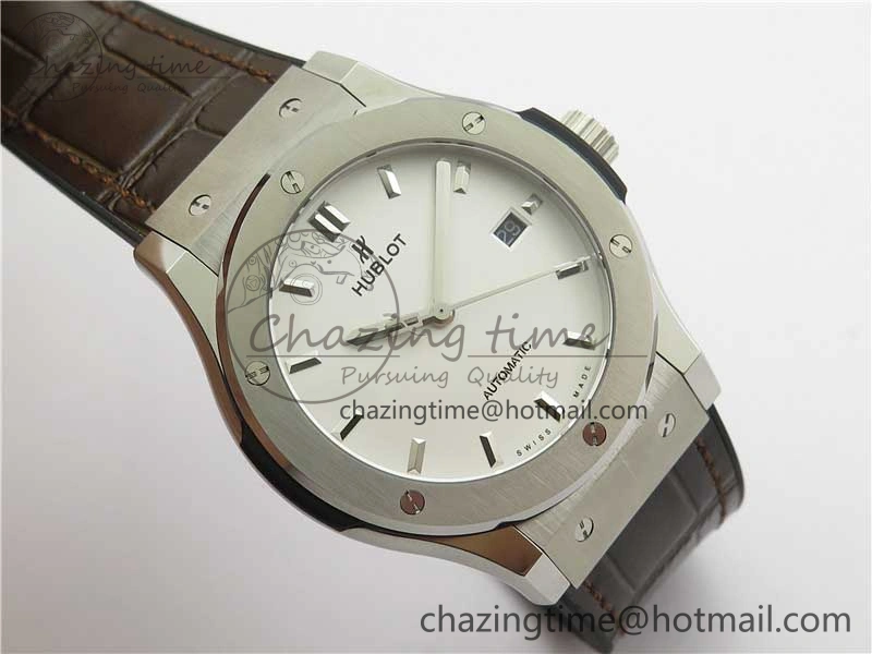 Fusion 42mm SS B50 White Dial On Brown Gummy Strap A Timeless 6809