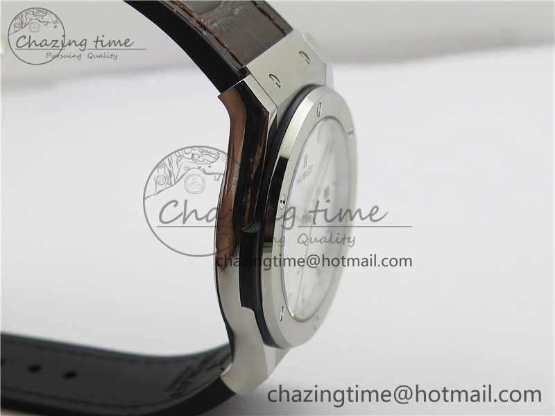 Fusion 42mm SS B50 White Dial On Brown Gummy Strap A Timeless 6809