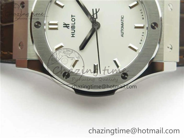 Fusion 42mm SS B50 White Dial On Brown Gummy Strap A Timeless 6809