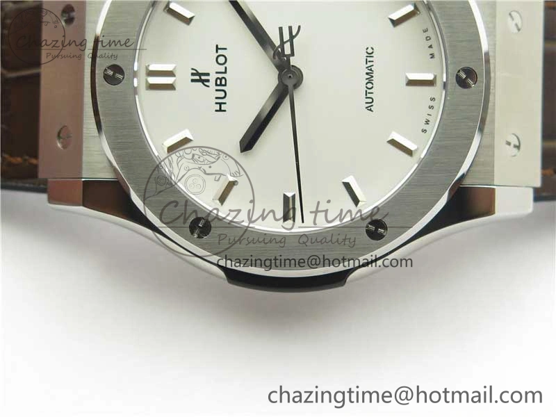 Fusion 42mm SS B50 White Dial On Brown Gummy Strap A Timeless 6809