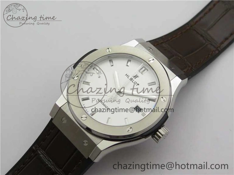 Fusion 42mm SS B50 White Dial On Brown Gummy Strap A Timeless 6809