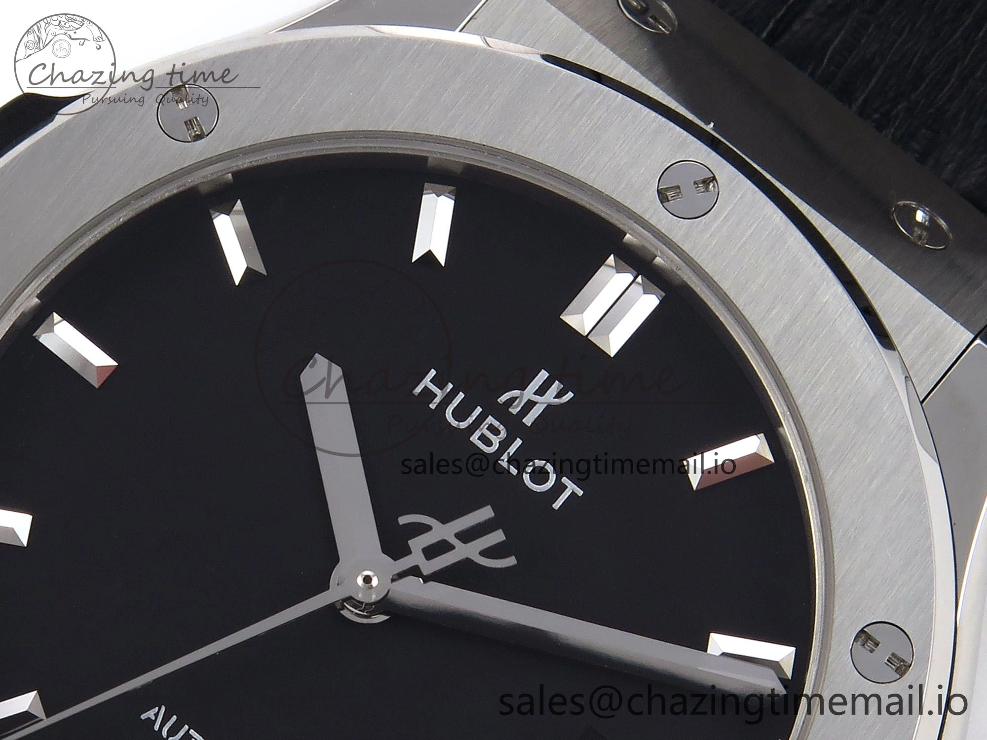 Fusion 42mm SS JJF 1:1 Best Edition Black Dial on Black Gummy Leather Strap Stylish 6706
