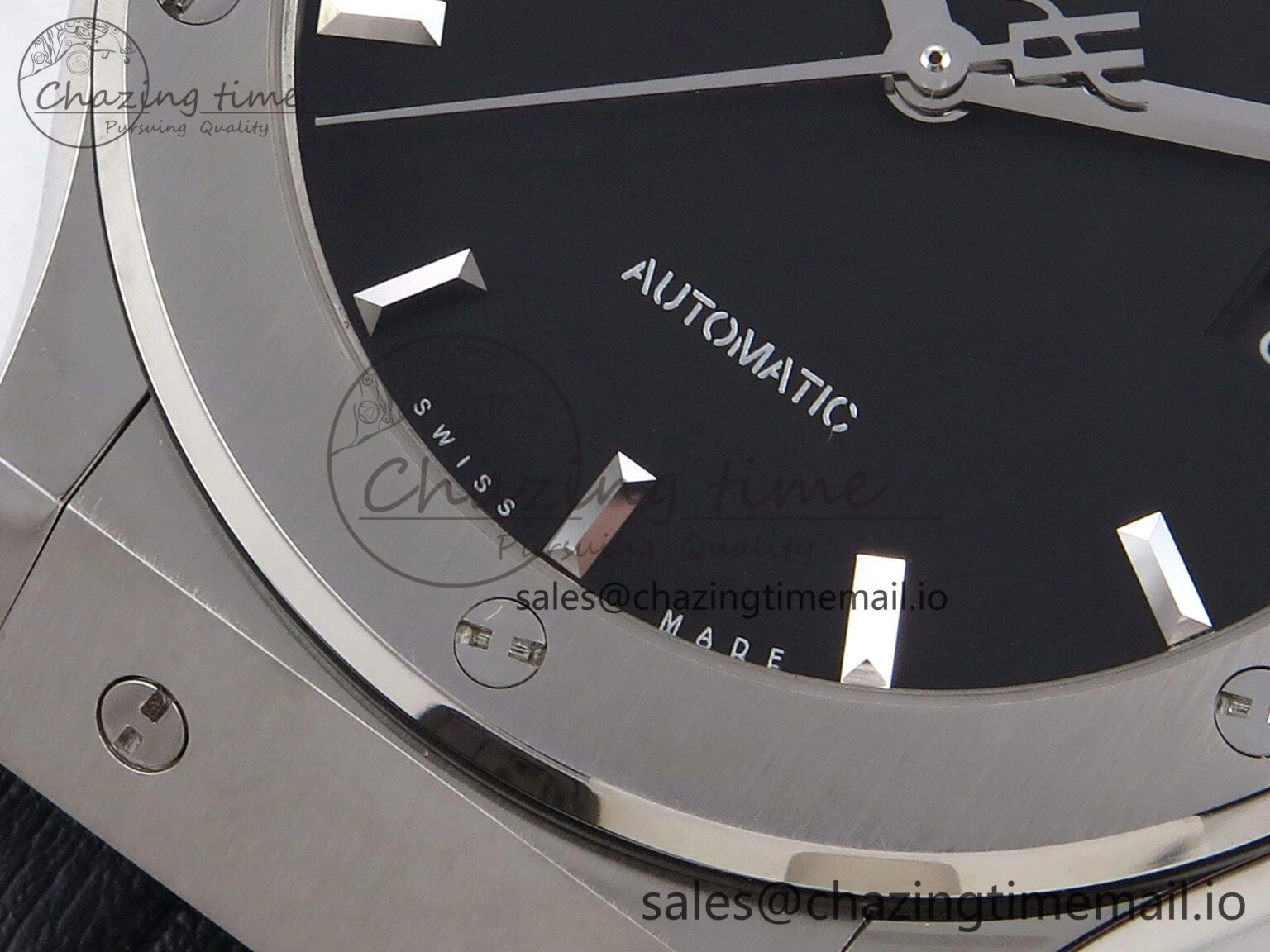 Fusion 42mm SS JJF 1:1 Best Edition Black Dial on Black Gummy Leather Strap Stylish 6706