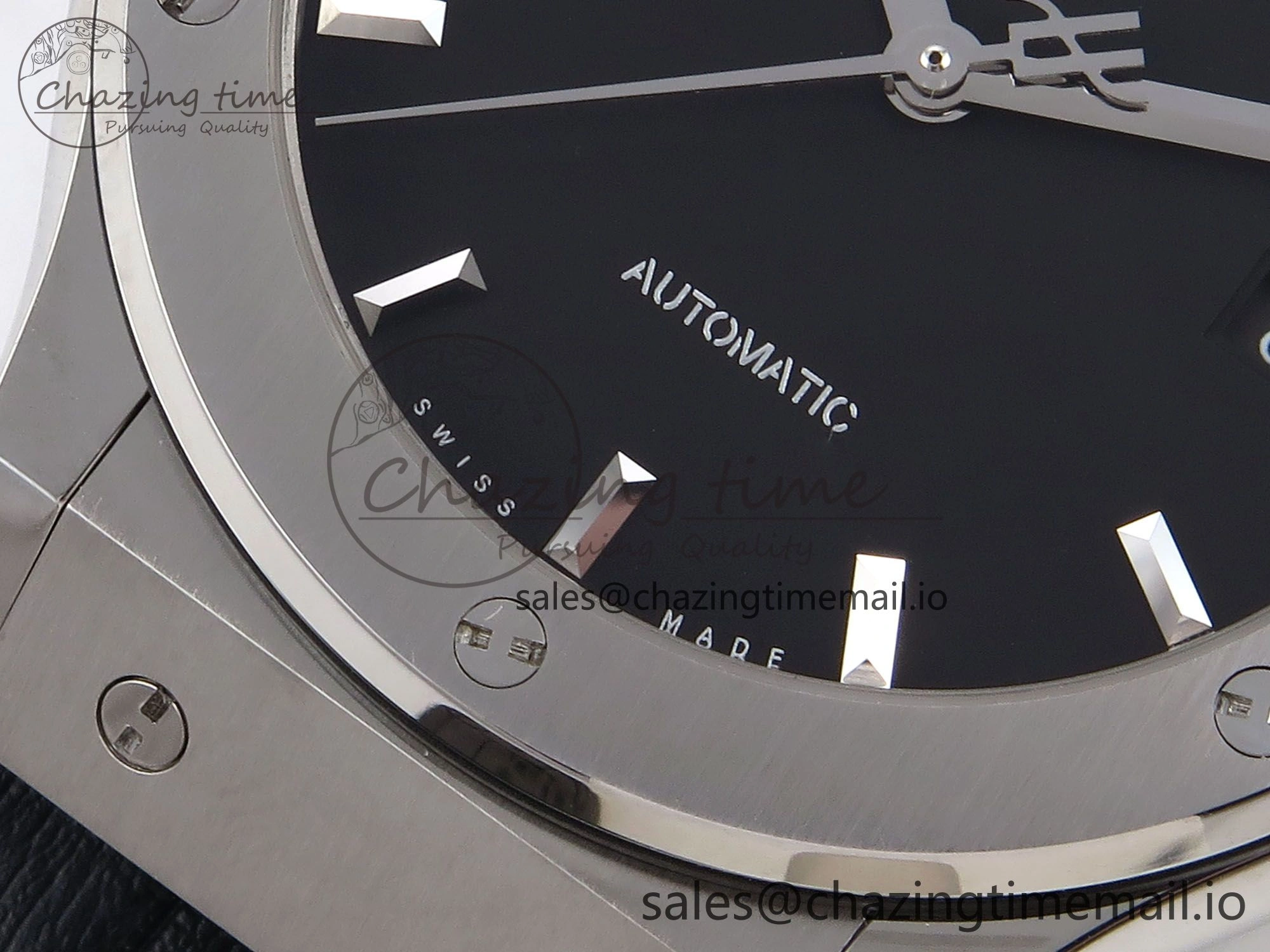 Fusion 42mm SS JJF 1:1 Best Edition Black Dial on Black Gummy Leather Strap Stylish 6706