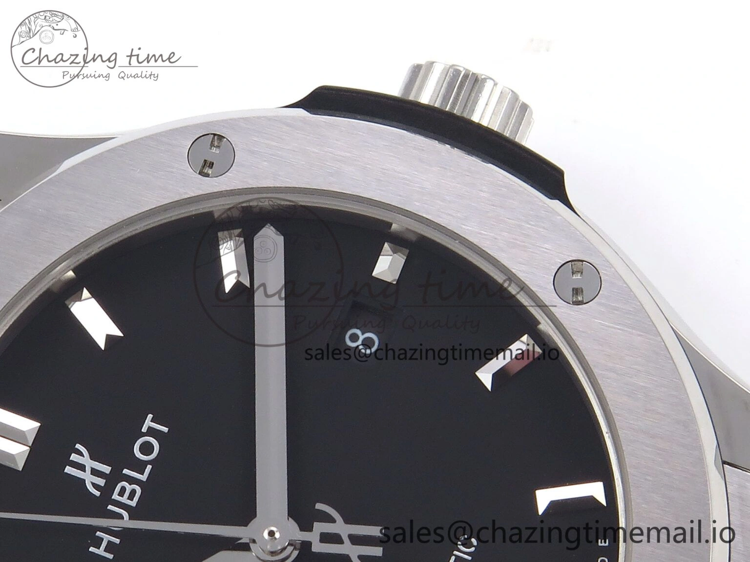 Fusion 42mm SS JJF 1:1 Best Edition Black Dial on Black Gummy Leather Strap Stylish 6706