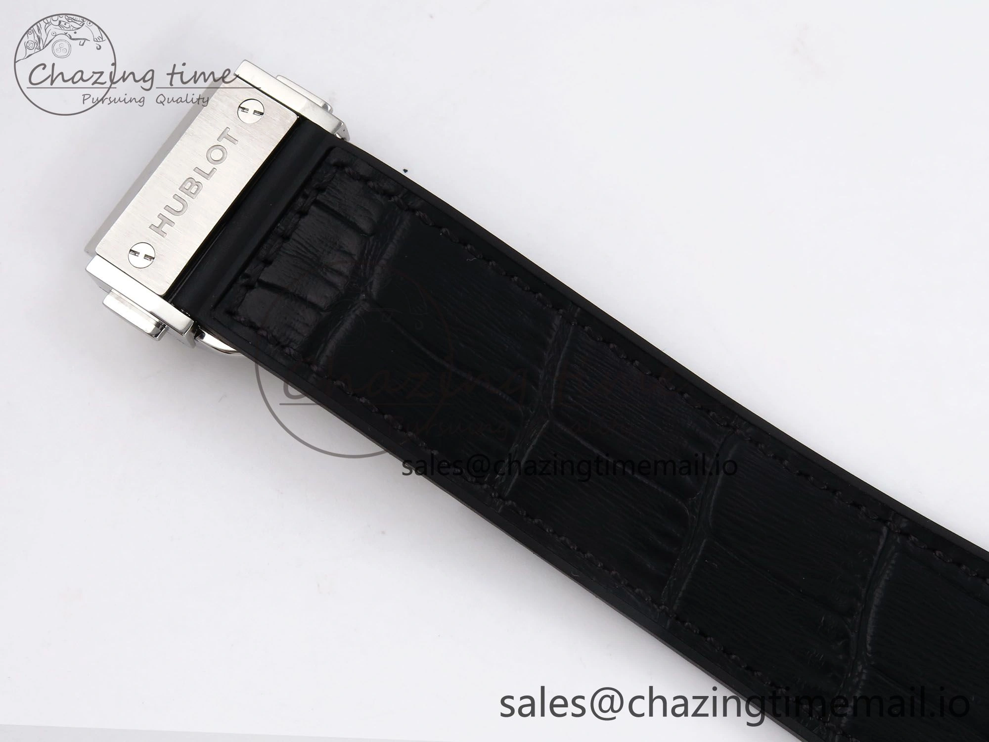 Fusion 42mm SS JJF 1:1 Best Edition Black Dial on Black Gummy Leather Strap Stylish 6706