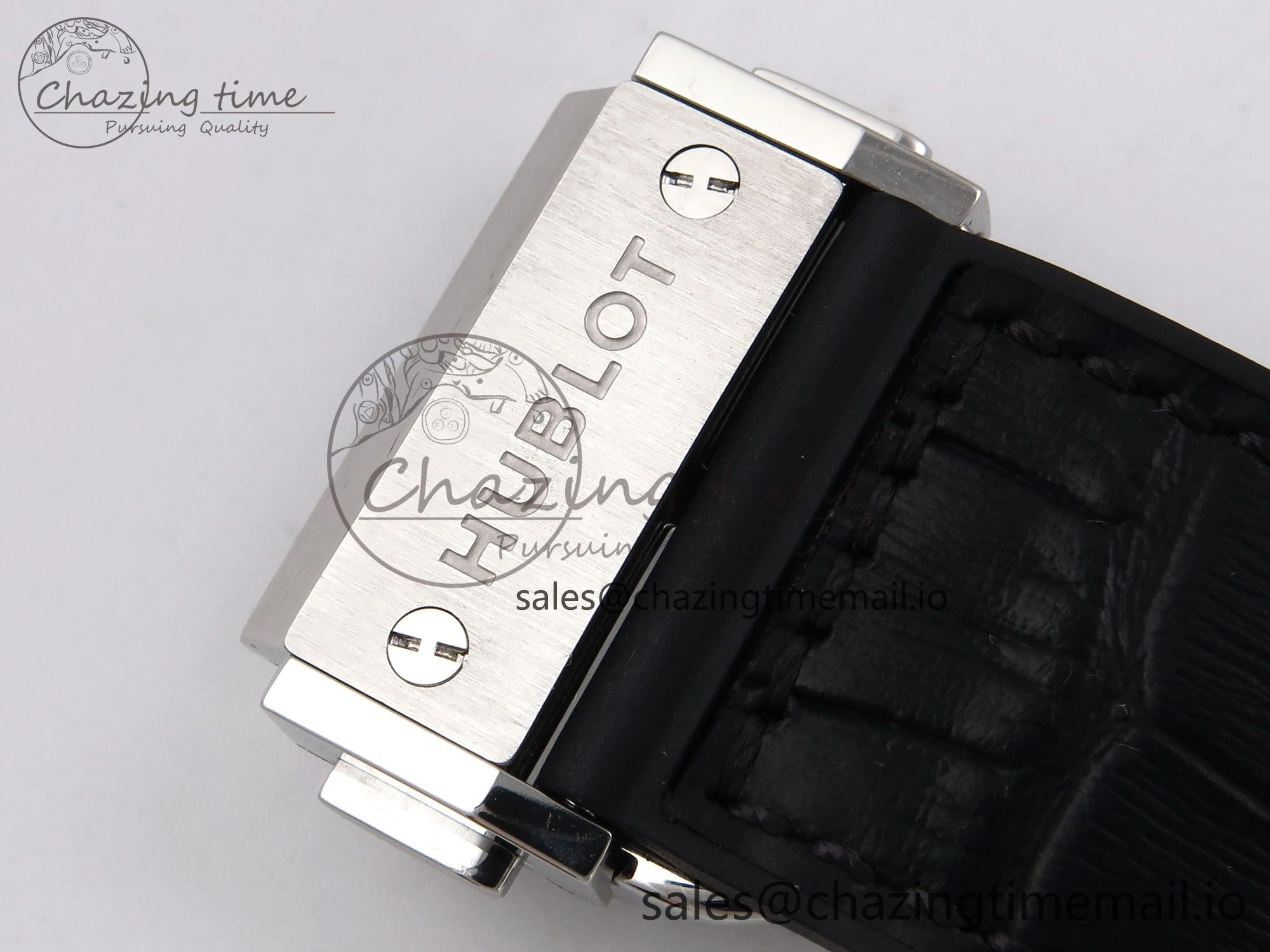 Fusion 42mm SS JJF 1:1 Best Edition Black Dial on Black Gummy Leather Strap Stylish 6706
