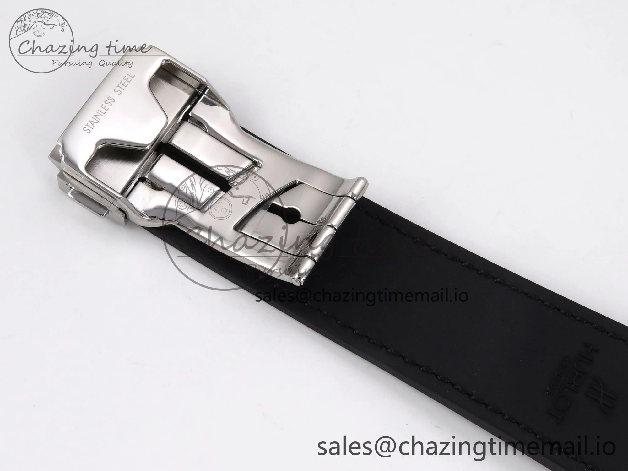 Fusion 42mm SS JJF 1:1 Best Edition Black Dial on Black Gummy Leather Strap Stylish 6706