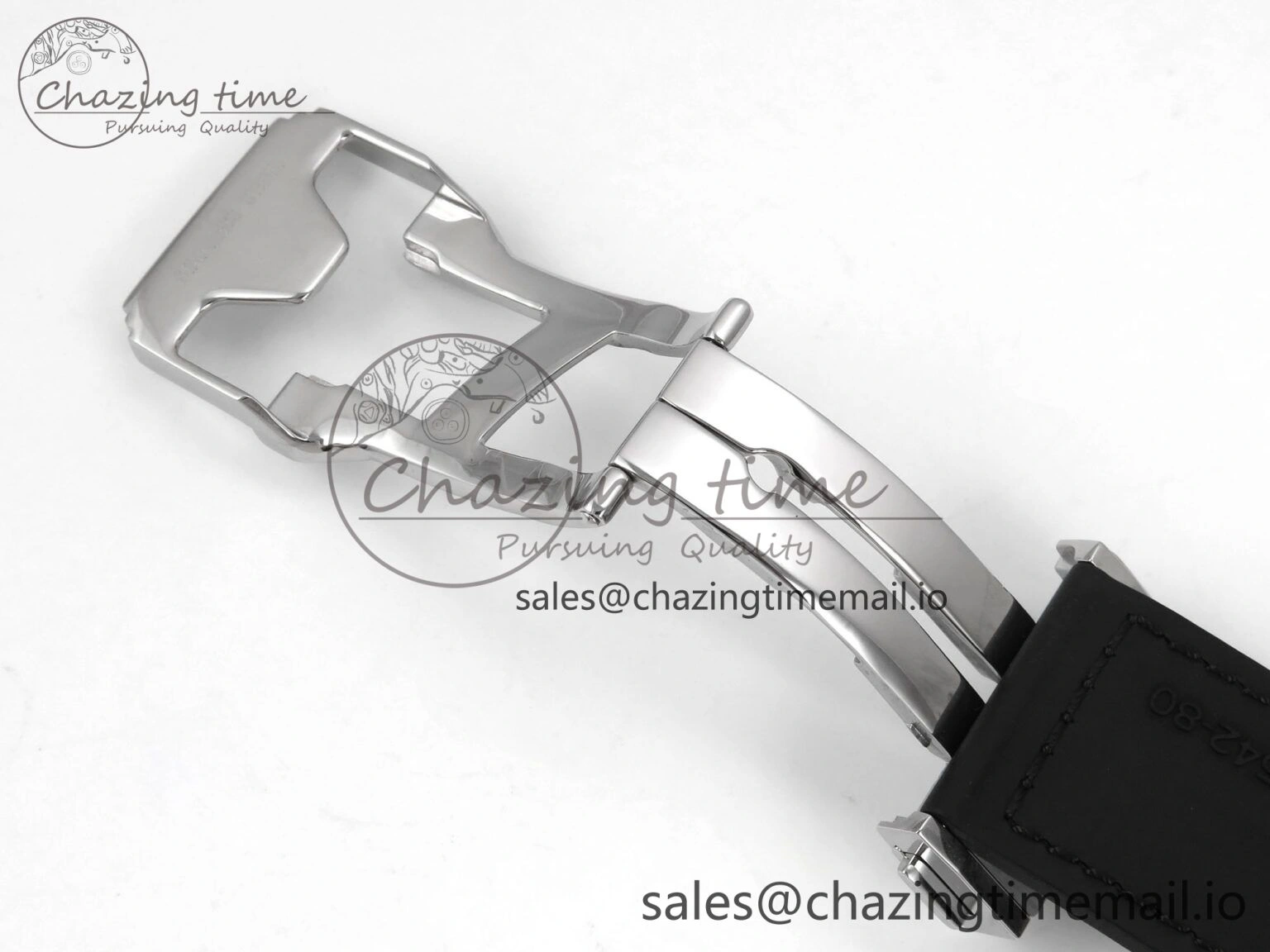 Fusion 42mm SS JJF 1:1 Best Edition Black Dial on Black Gummy Leather Strap Stylish 6706