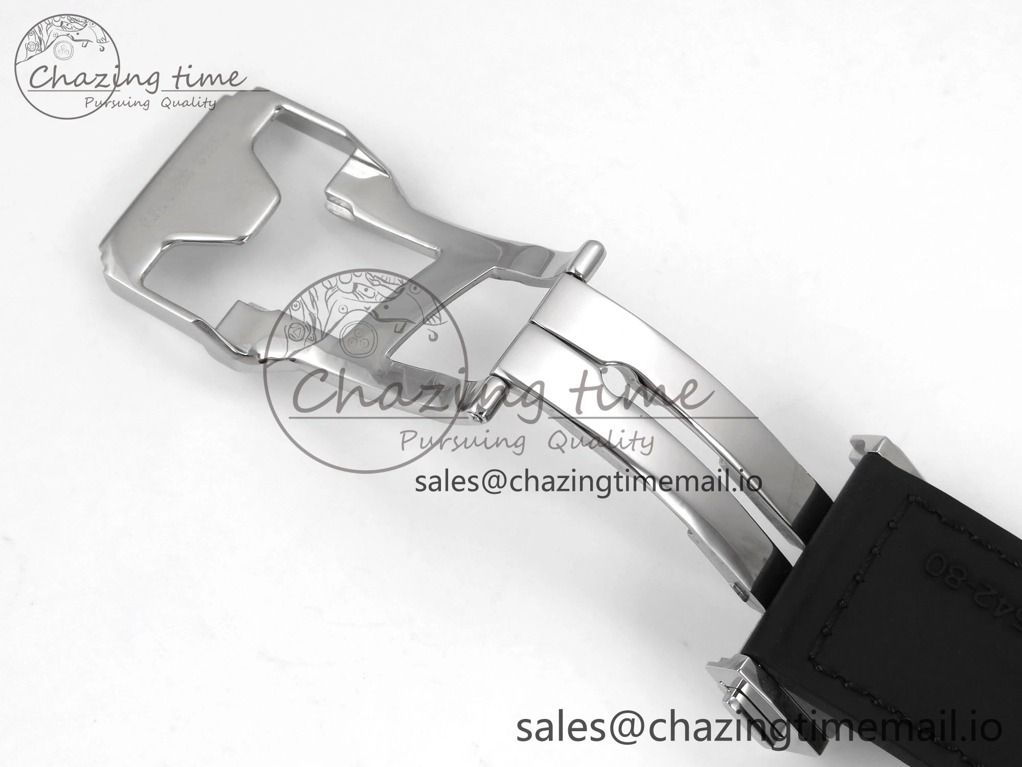 Fusion 42mm SS JJF 1:1 Best Edition Black Dial on Black Gummy Leather Strap Stylish 6706