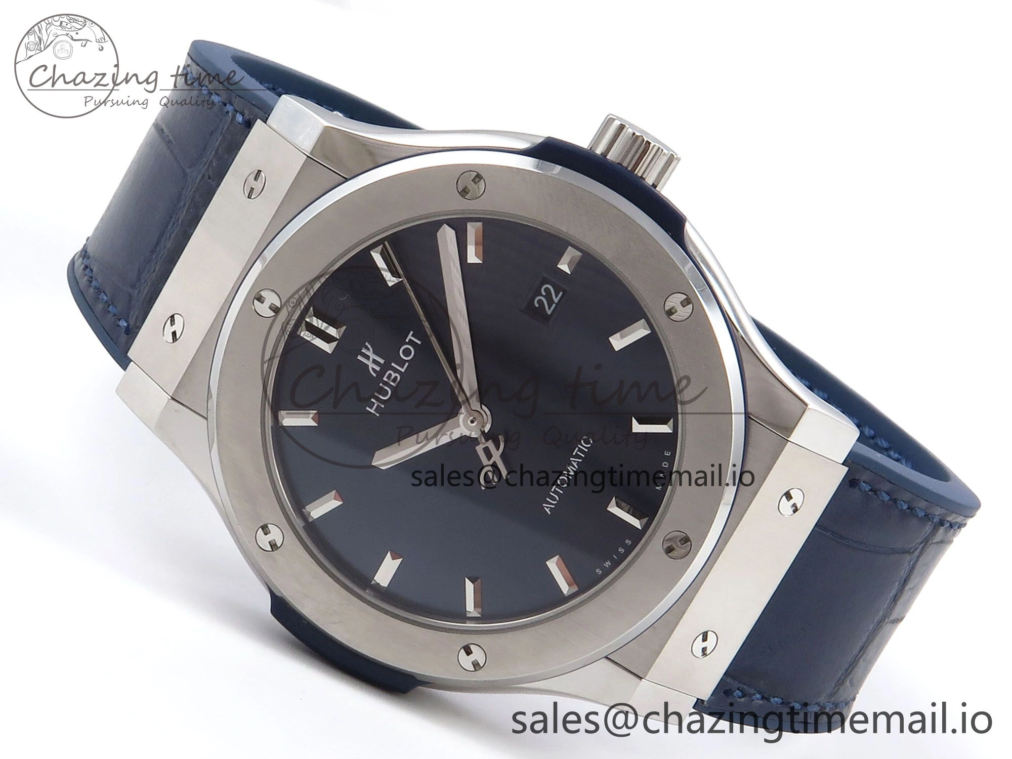 Casual Fusion 42mm SS JJF 1:1 Best Edition Blue Dial on Blue Gummy Leather Strap 6705