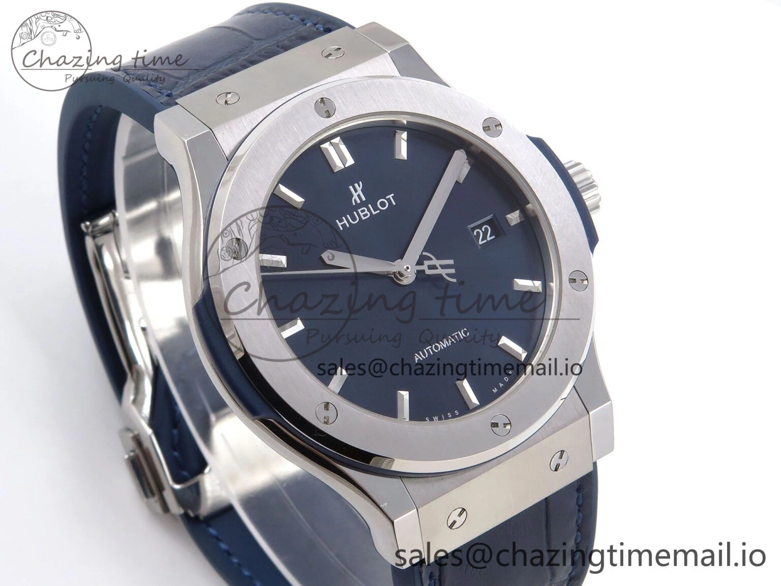 Casual Fusion 42mm SS JJF 1:1 Best Edition Blue Dial on Blue Gummy Leather Strap 6705