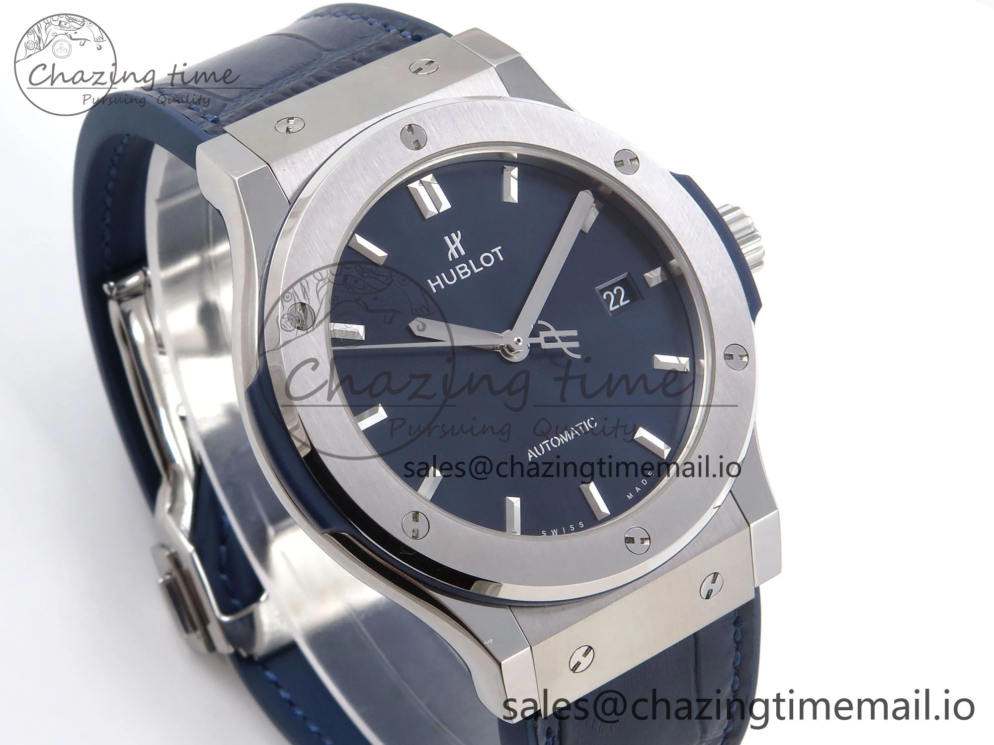 Casual Fusion 42mm SS JJF 1:1 Best Edition Blue Dial on Blue Gummy Leather Strap 6705