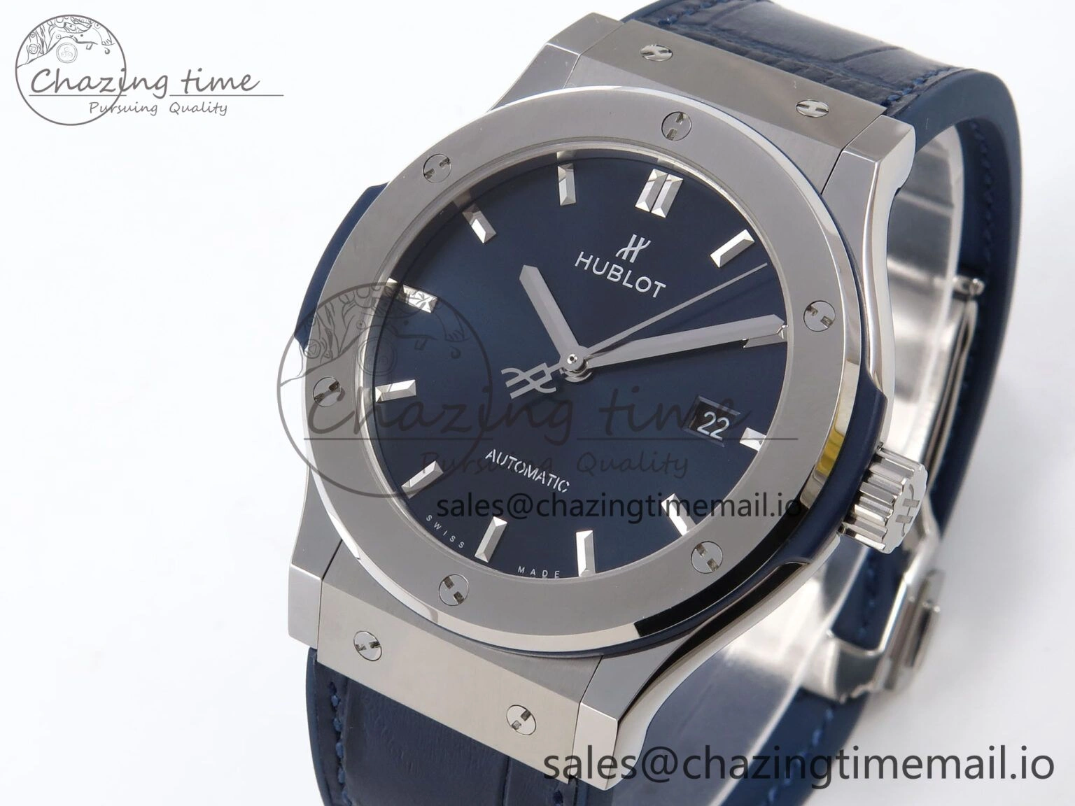 Casual Fusion 42mm SS JJF 1:1 Best Edition Blue Dial on Blue Gummy Leather Strap 6705