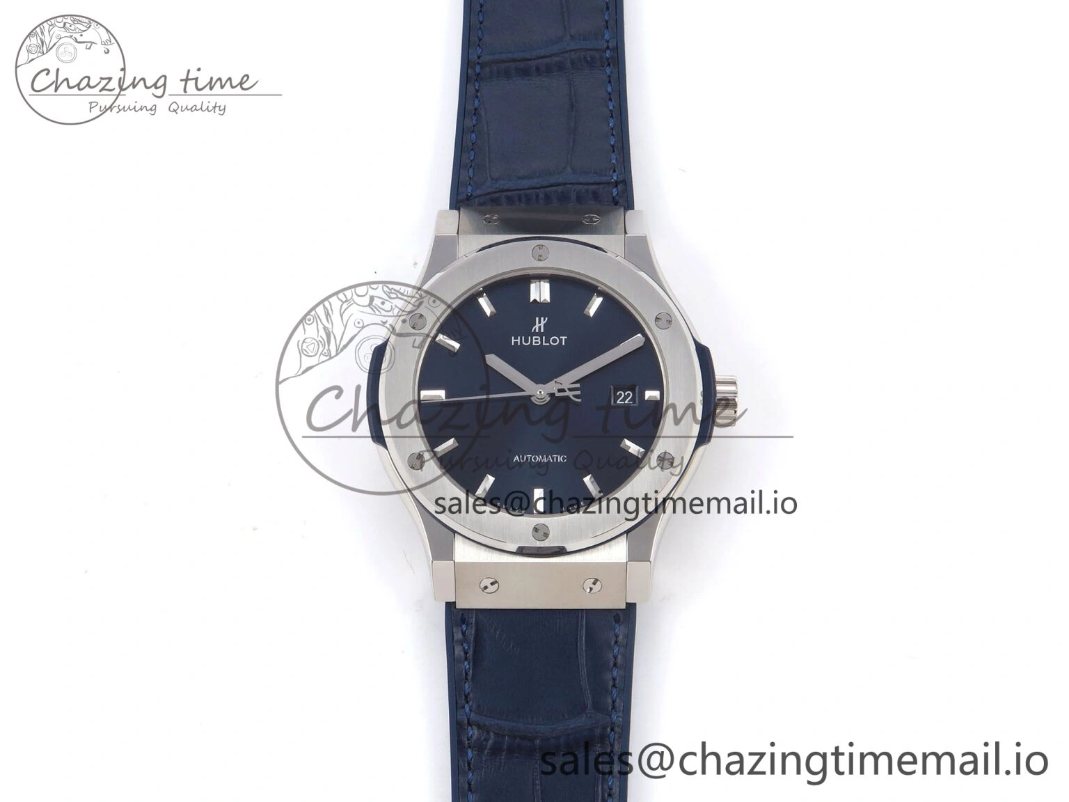 Casual Fusion 42mm SS JJF 1:1 Best Edition Blue Dial on Blue Gummy Leather Strap 6705