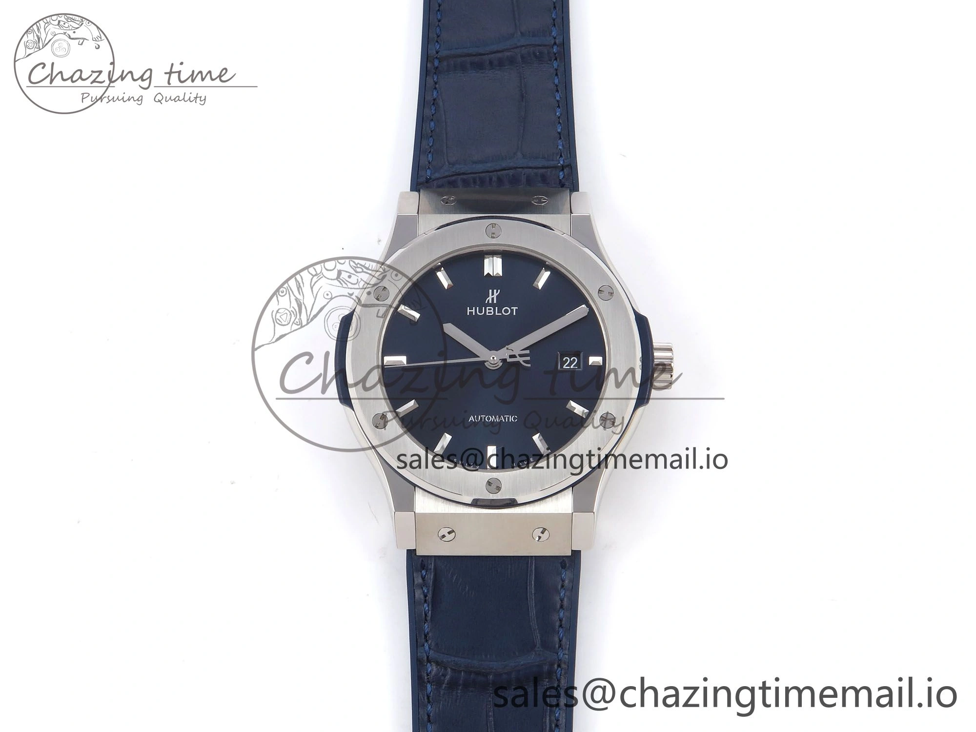 Casual Fusion 42mm SS JJF 1:1 Best Edition Blue Dial on Blue Gummy Leather Strap 6705