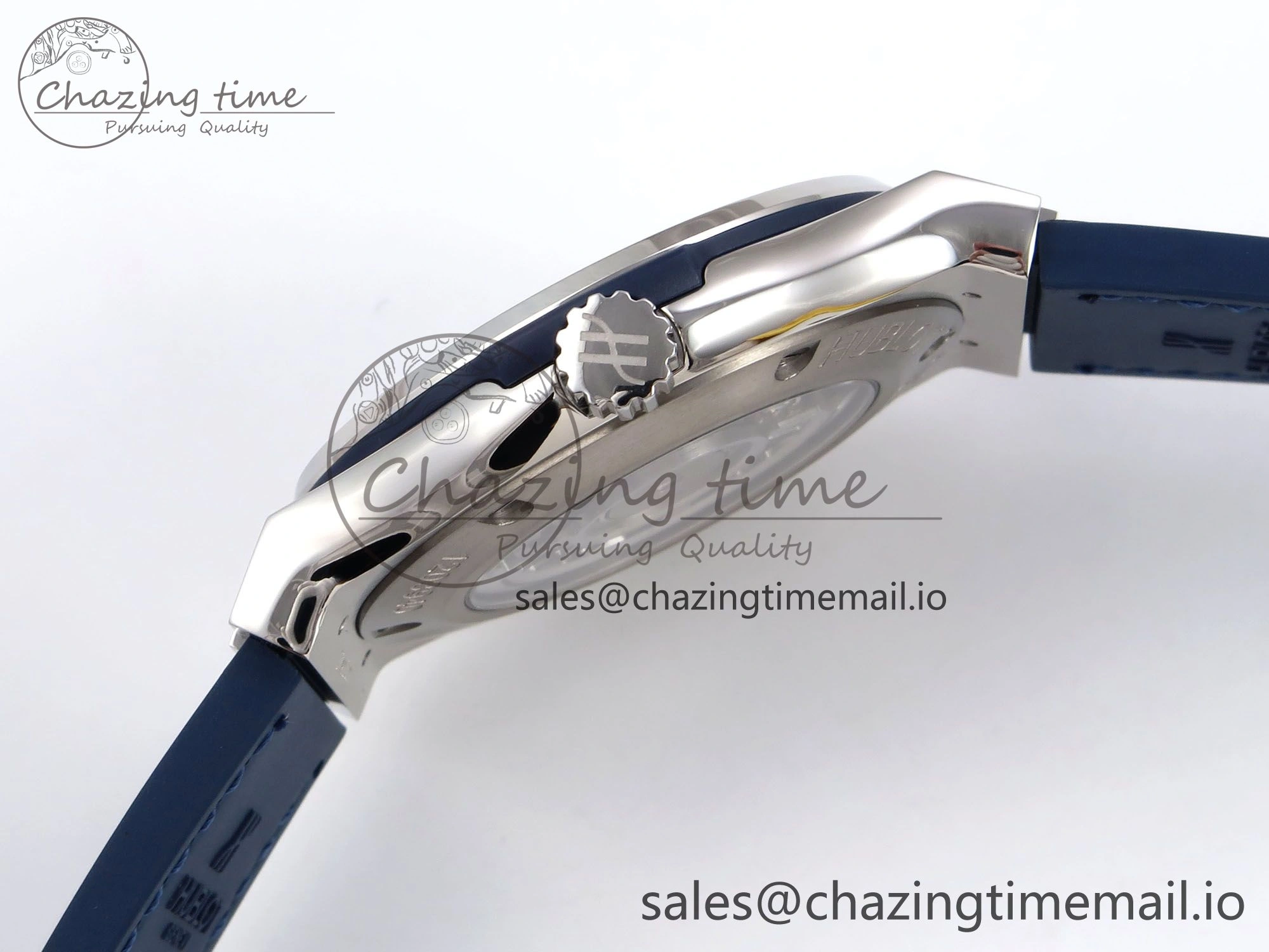 Casual Fusion 42mm SS JJF 1:1 Best Edition Blue Dial on Blue Gummy Leather Strap 6705