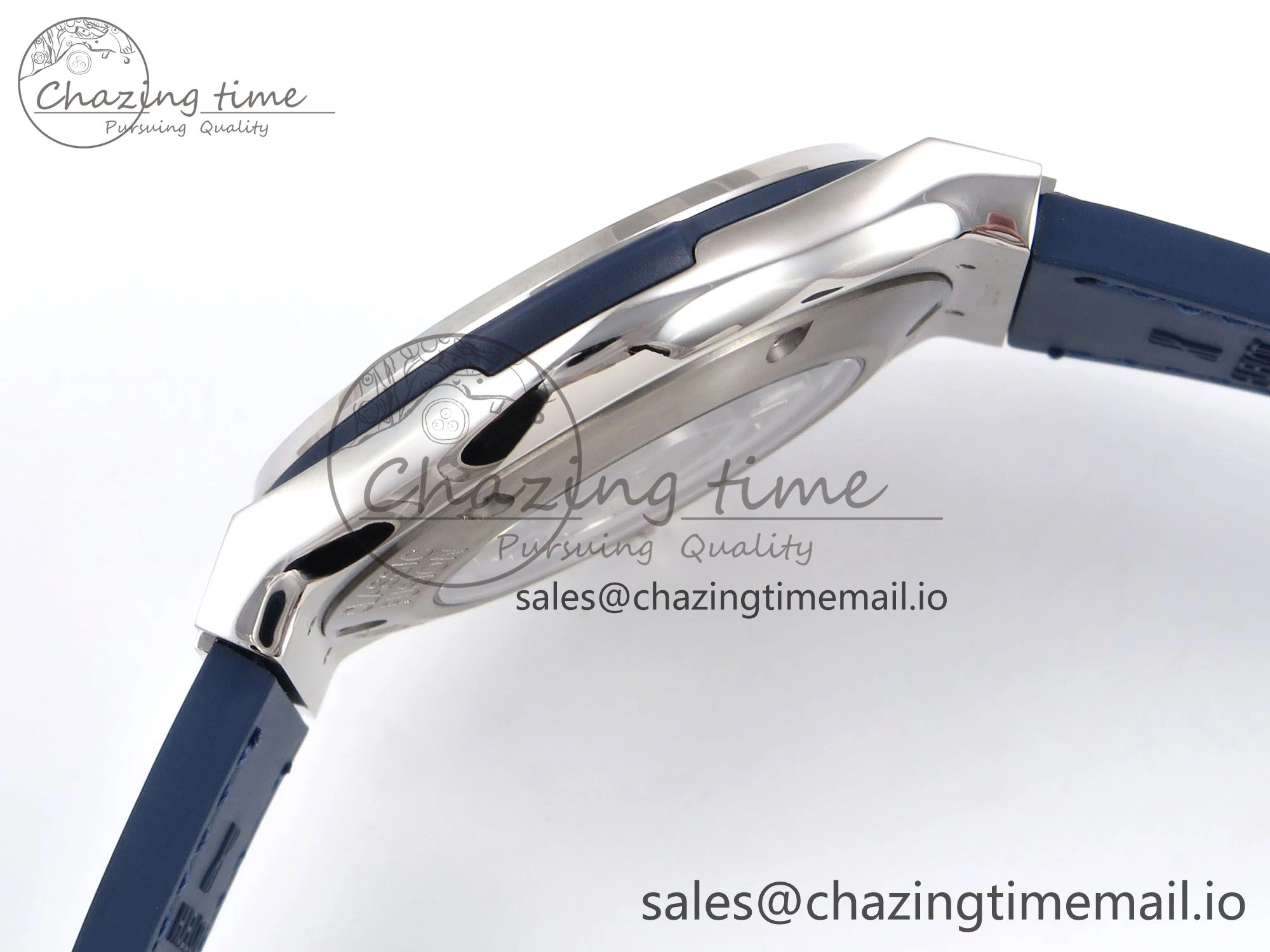 Casual Fusion 42mm SS JJF 1:1 Best Edition Blue Dial on Blue Gummy Leather Strap 6705