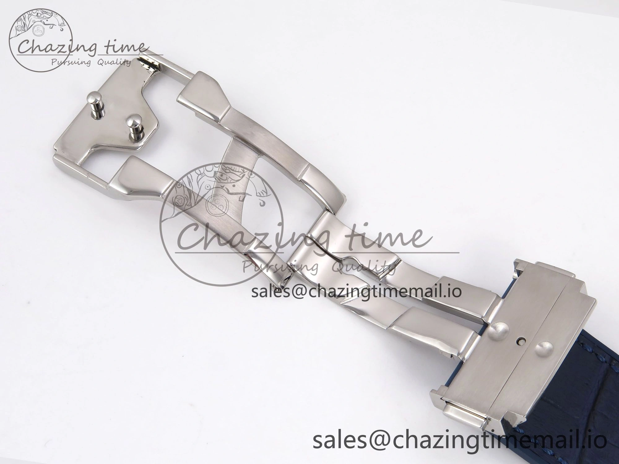 Casual Fusion 42mm SS JJF 1:1 Best Edition Blue Dial on Blue Gummy Leather Strap 6705
