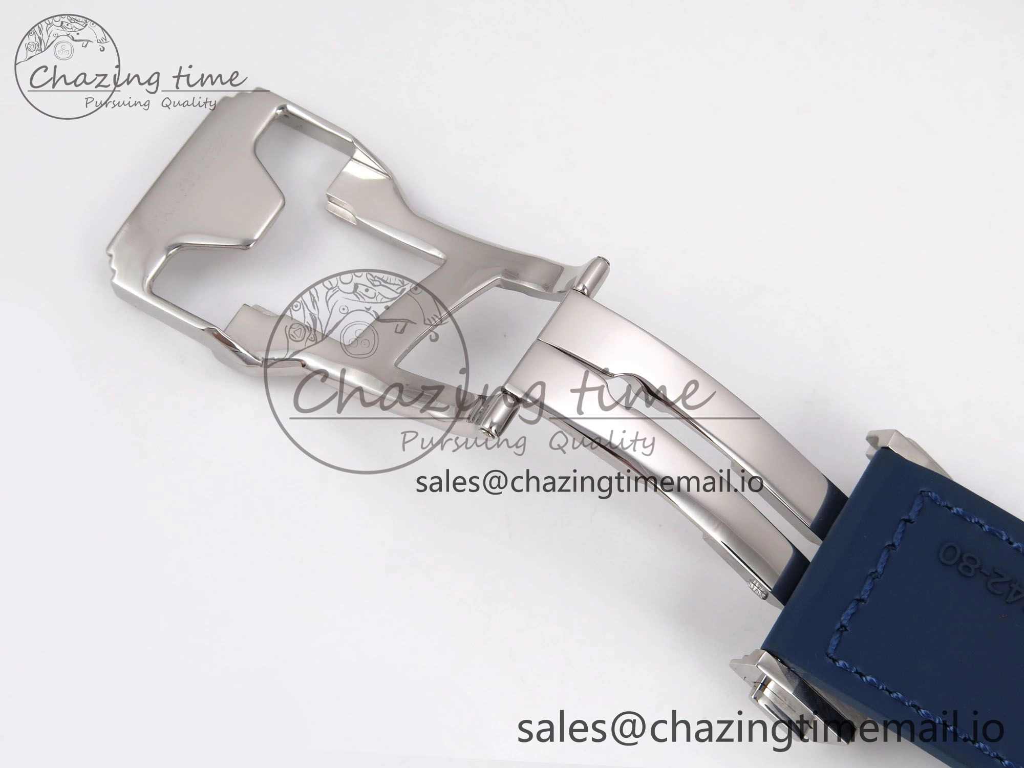 Casual Fusion 42mm SS JJF 1:1 Best Edition Blue Dial on Blue Gummy Leather Strap 6705