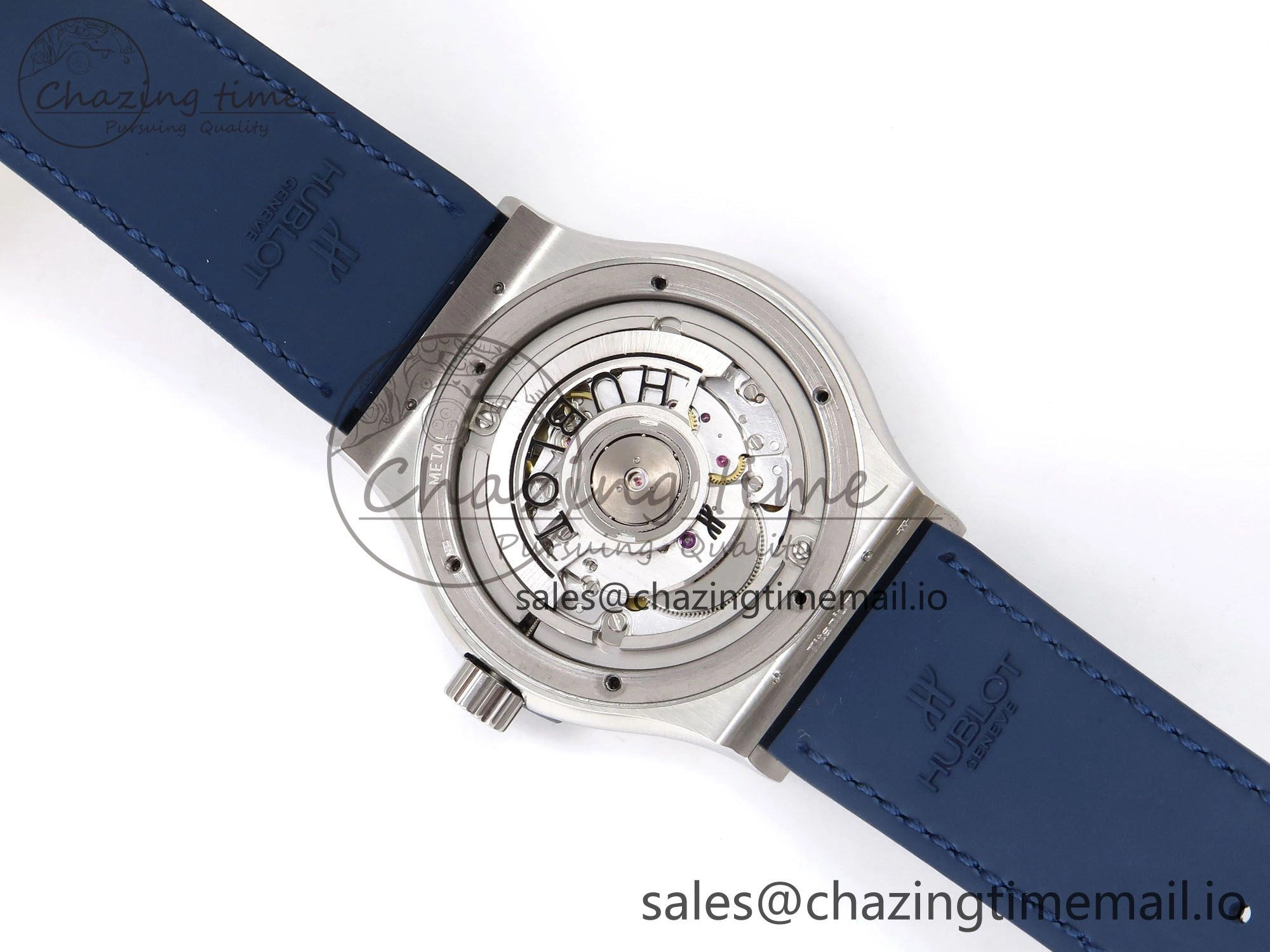 Casual Fusion 42mm SS JJF 1:1 Best Edition Blue Dial on Blue Gummy Leather Strap 6705