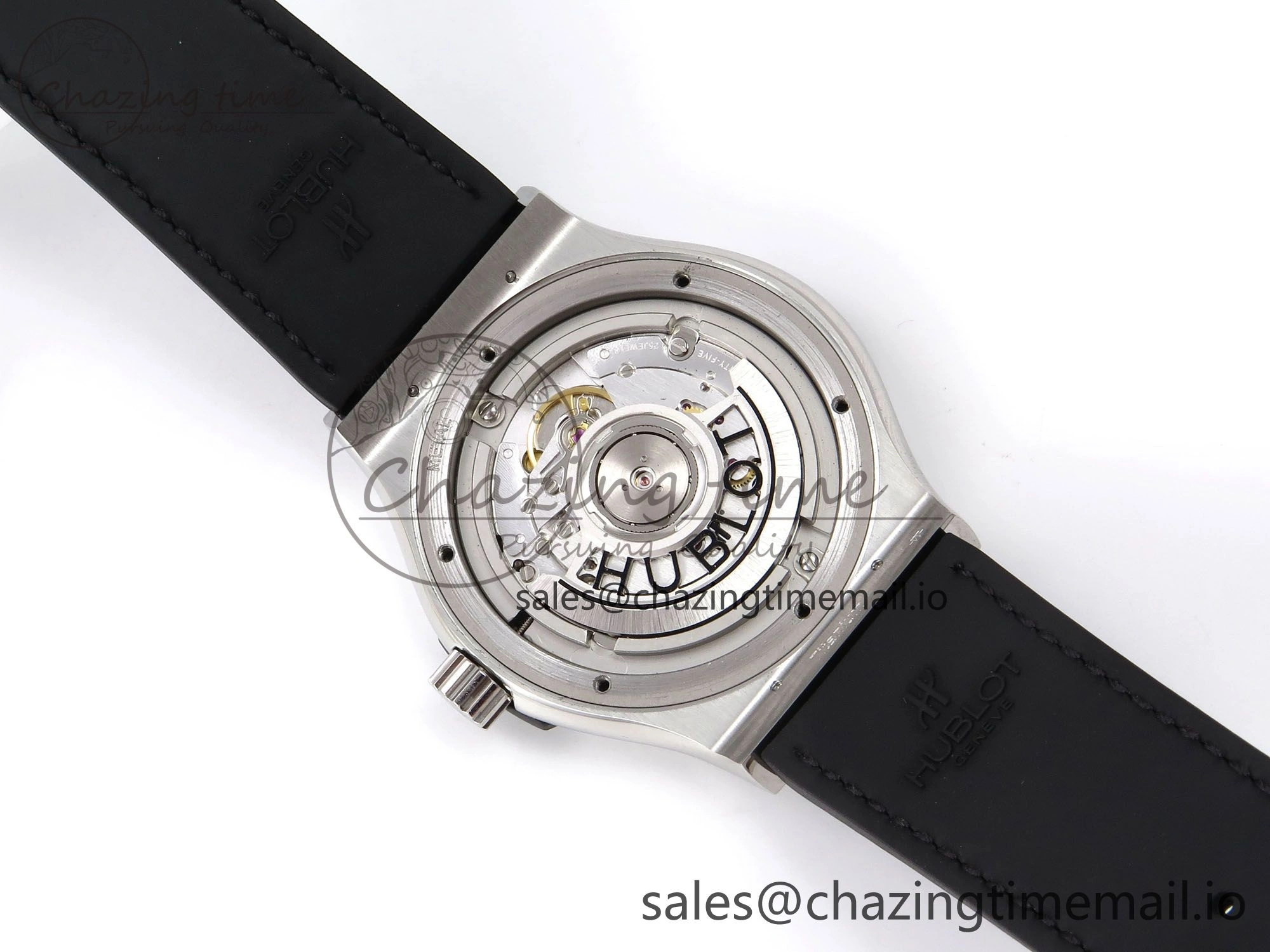Fusion 42mm SS JJF 1:1 Best Edition Gray Dial on Black Gummy Leather Strap Timeless 6704