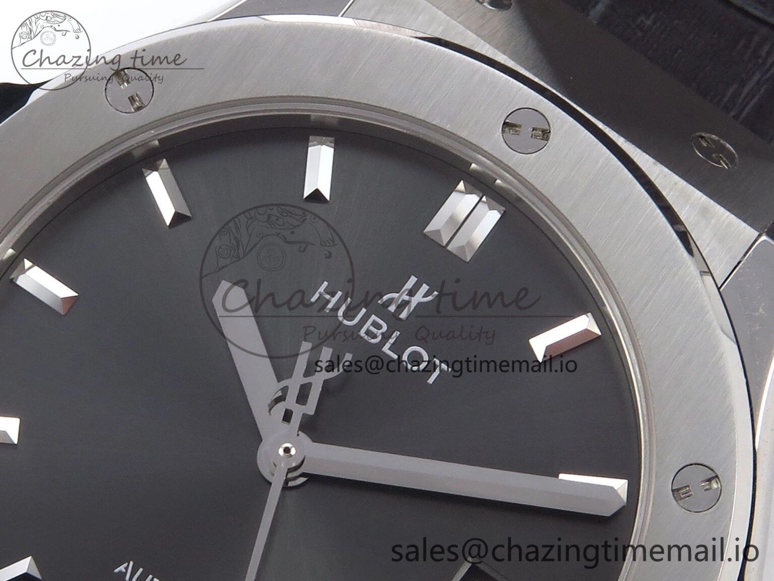 Fusion 42mm SS JJF 1:1 Best Edition Gray Dial on Black Gummy Leather Strap Timeless 6704