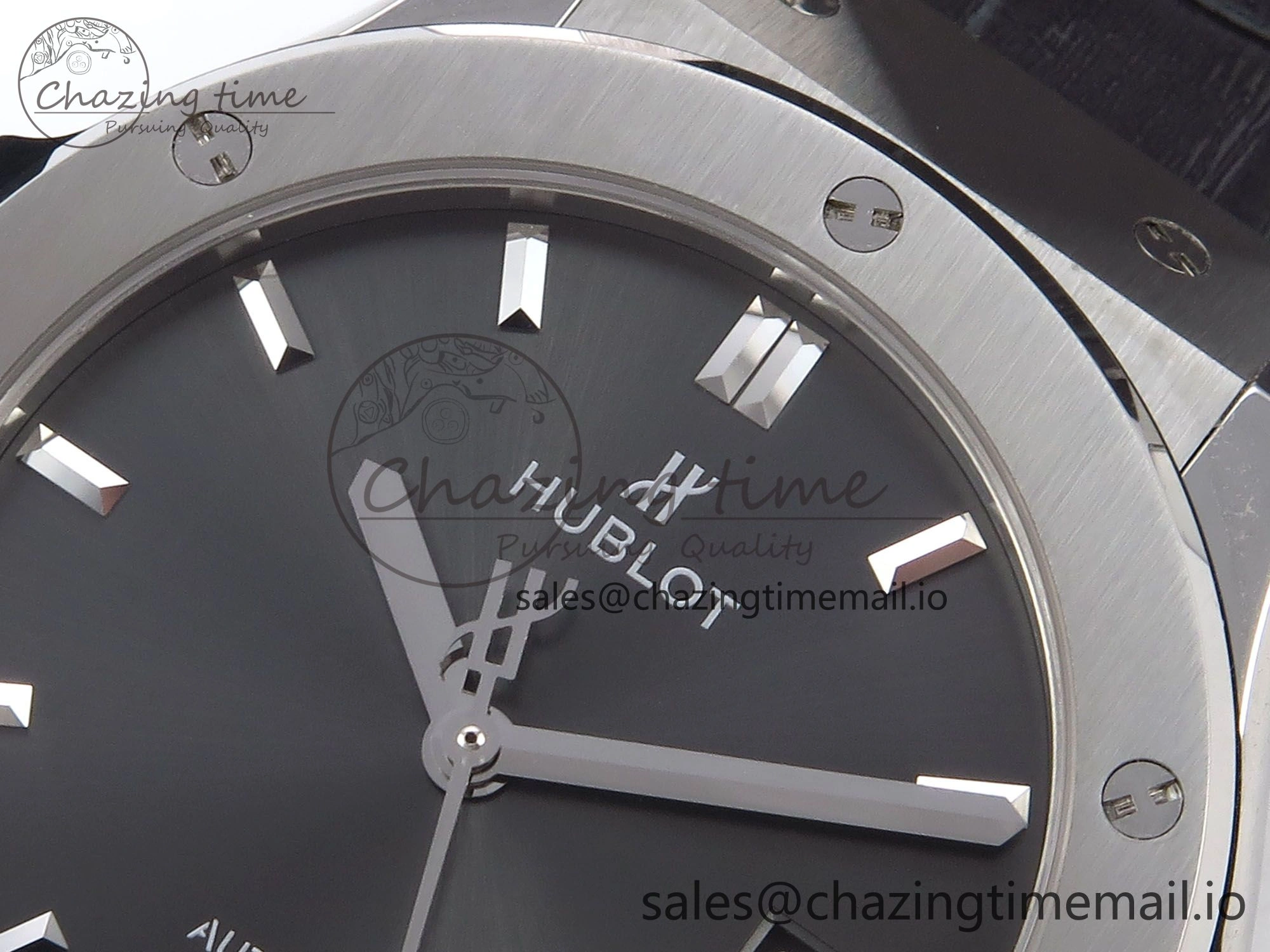 Fusion 42mm SS JJF 1:1 Best Edition Gray Dial on Black Gummy Leather Strap Timeless 6704