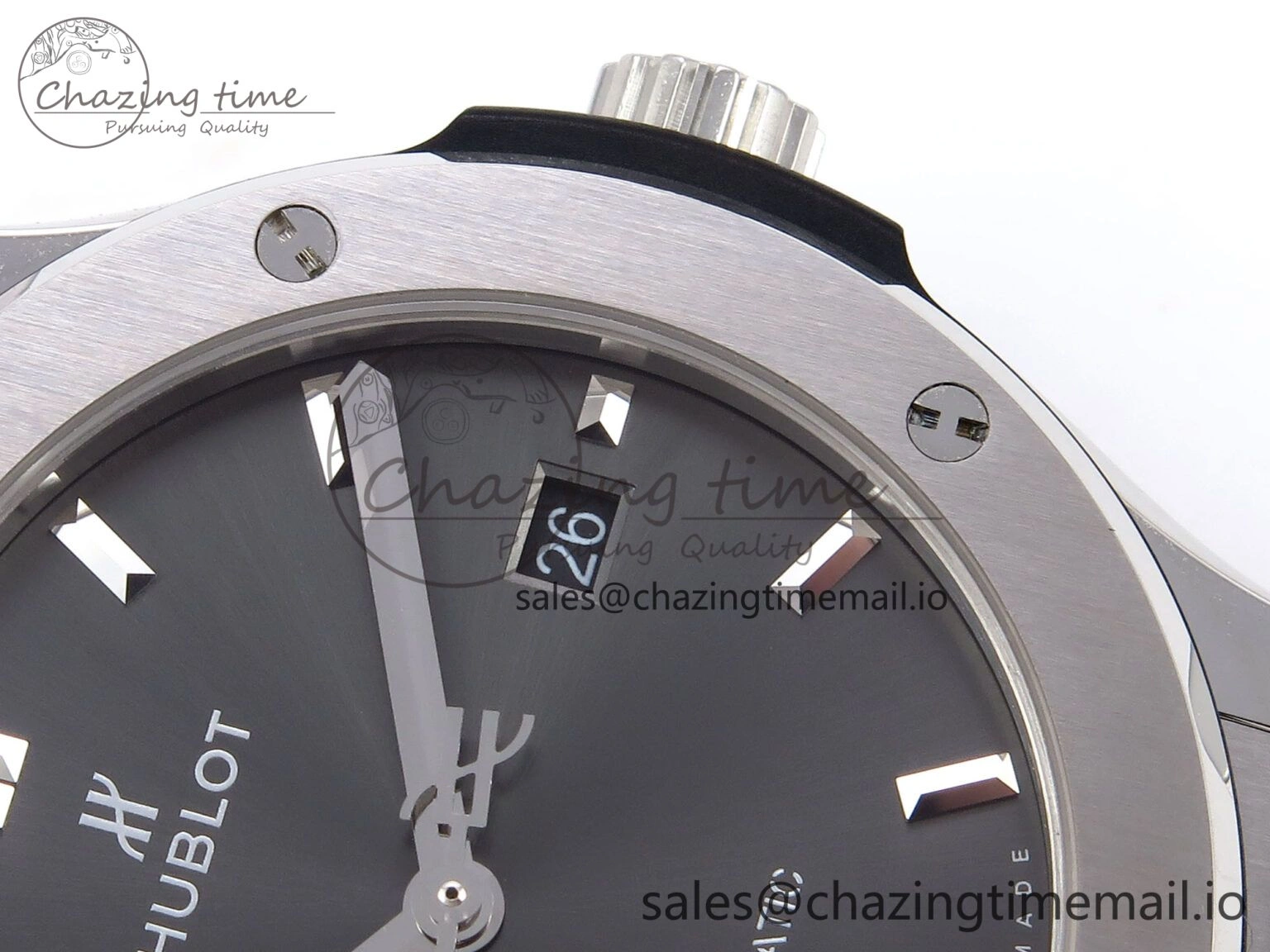 Fusion 42mm SS JJF 1:1 Best Edition Gray Dial on Black Gummy Leather Strap Timeless 6704